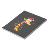 Christmas Giraffe Santa Hat Lights Giraffe Men Wom ノートパッド (回転)