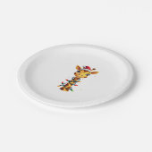 Christmas Giraffe Santa Hat Lights Giraffe Men Wom ペーパープレート (アングル)