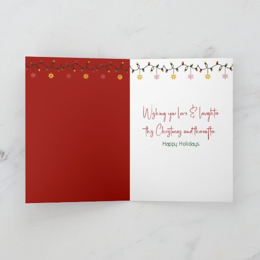 Christmas Giraffe With Holiday Gift カード (内部)