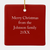 Christmas Giraffe With Holiday Gift セラミックオーナメント (裏面)