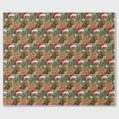 Christmas Giraffe With Holiday Gift ラッピングペーパー (フラット)