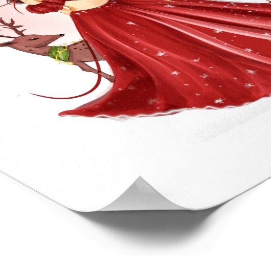 Christmas girl artwork ポスター (角)