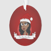 Christmas girl cartoon オーナメント (正面)