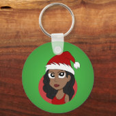 Christmas girl cartoon キーホルダー (正面)