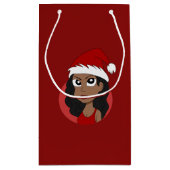 Christmas girl cartoon スモールペーパーバッグ (裏面)