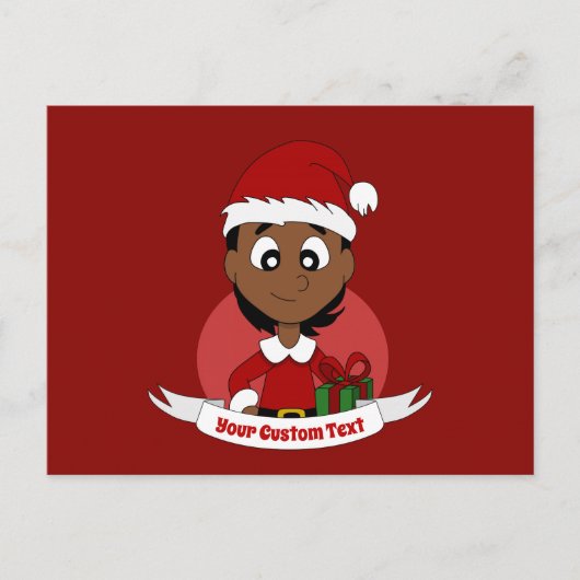 Christmas girl cartoon ポストカード (正面)