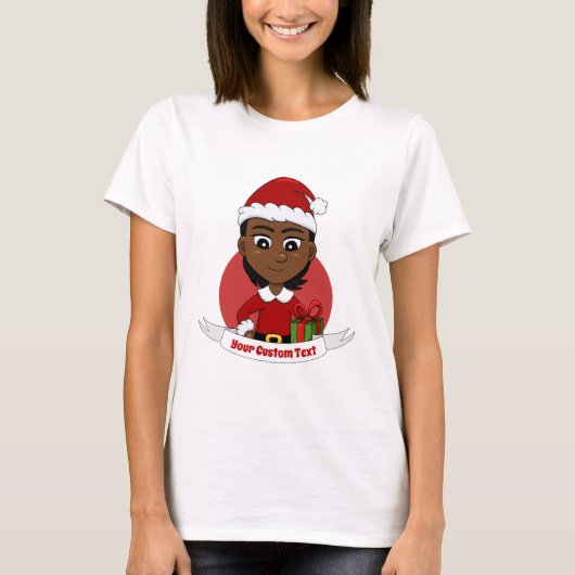 Christmas girl cartoon T-Shirt Tシャツ (正面)