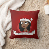 Christmas girl cartoon throw pillow クッション (ブランケット)