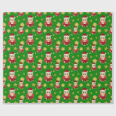 Christmas girl cartoon wrapping paper ラッピングペーパー (フラット)