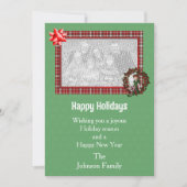 Christmas Girl Elf Wreath Photo シーズンカード (正面)