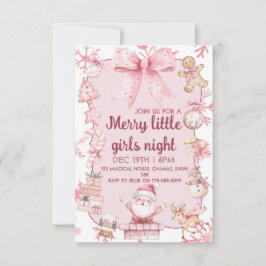 Christmas girls night party invitation 招待状