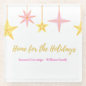 Christmas Glass Coaster with Holiday Motifs ガラスコースター (正面)