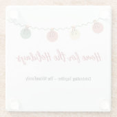 Christmas Glass Coaster with Playful Holiday Icons ガラスコースター (裏面)