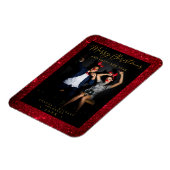 Christmas Glitter Fun Photo Newlyweds Script マグネット (左側)