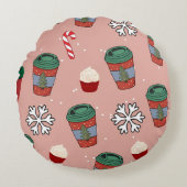 Christmas Glittery Snow Mistletoe ラウンドクッション (正面)