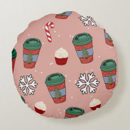 Christmas Glittery Snow Mistletoe ラウンドクッション