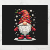 Christmas Gnome Dancing Gnome Family Christmas (3) スパークリングワインラベル (シングルラベル)