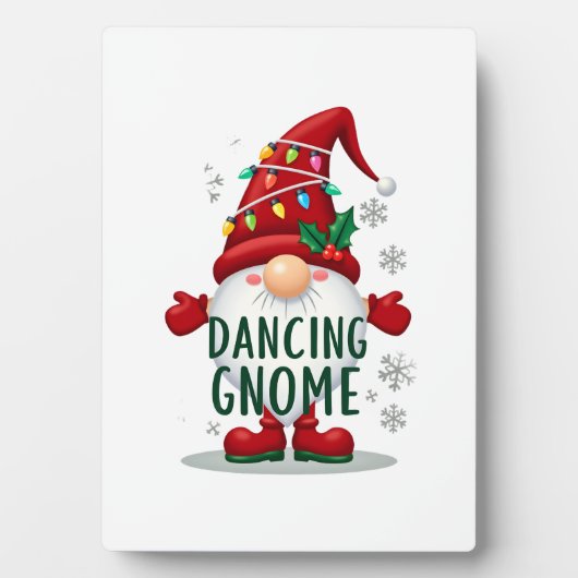 Christmas Gnome Dancing Gnome Family Christmas (6) フォトプラーク (正面)