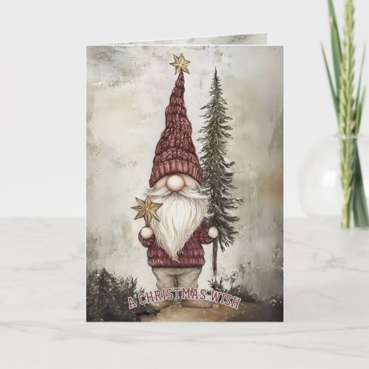 Christmas Gnome for Holiday カード (正面)