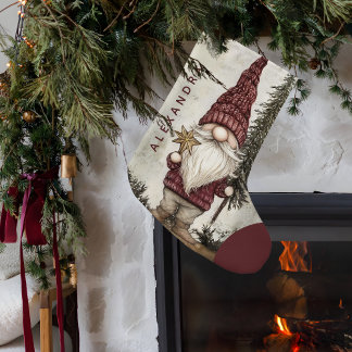 Christmas Gnome for the Holidays Custom Name  スモールクリスマスストッキング