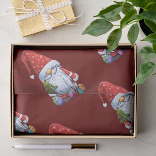 Christmas Gnome Gonk Dressed In A Festive Outfit 薄葉紙 (ギフト)