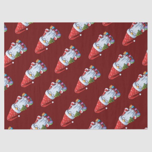 Christmas Gnome Gonk Dressed In A Festive Outfit 薄葉紙 (正面)