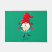 Christmas Gnome Holding Christmas Lights ドアマット (正面)