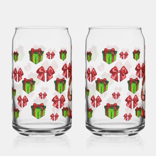 Christmas Gnome Holding Gift | Festive ガラス缶 (正面)