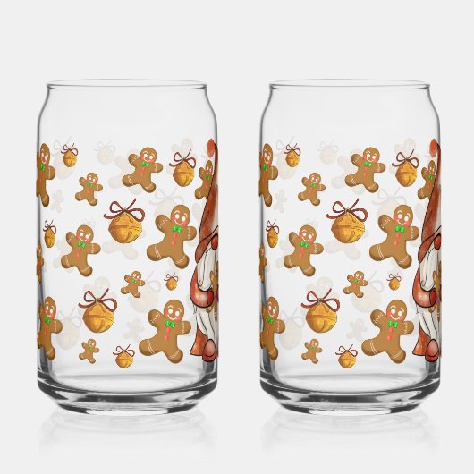 Christmas Gnome Holding Gingerbread Men | Festive ガラス缶 (正面)