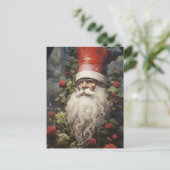 Christmas Gnome in a Rose Bush ポストカード (スタンド正面)