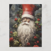 Christmas Gnome in a Rose Bush ポストカード (正面)