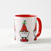 Christmas Gnome Mug With RED accents マグカップ (正面右)