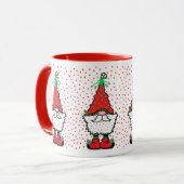 Christmas Gnome Mug With RED accents マグカップ (正面左)