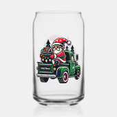 Christmas Gnome On Pickup Truck ガラス缶 (正面)
