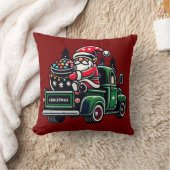 Christmas Gnome On Pickup Truck クッション (ブランケット)