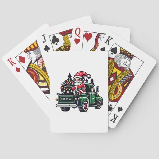 Christmas Gnome On Pickup Truck トランプ (裏面)