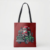 Christmas Gnome On Pickup Truck トートバッグ (正面)