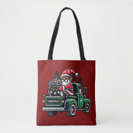 Christmas Gnome On Pickup Truck トートバッグ