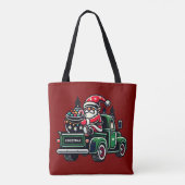 Christmas Gnome On Pickup Truck トートバッグ (裏面)