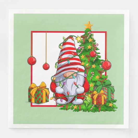 Christmas Gnome Paper Napkin (正面)