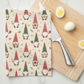 Christmas Gnome Party Pattern キッチンタオル (四つ折り)