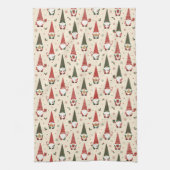 Christmas Gnome Party Pattern キッチンタオル (縦)