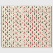 Christmas Gnome Party Pattern ラッピングペーパー (フラット)