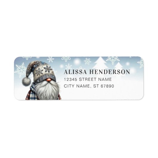 Christmas Gnome Return Address Labels ラベル (正面)