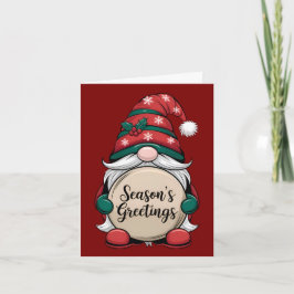 Christmas Gnome Season's Greetings カード