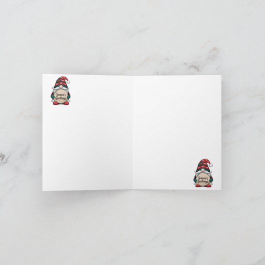 Christmas Gnome Season's Greetings カード (内部)