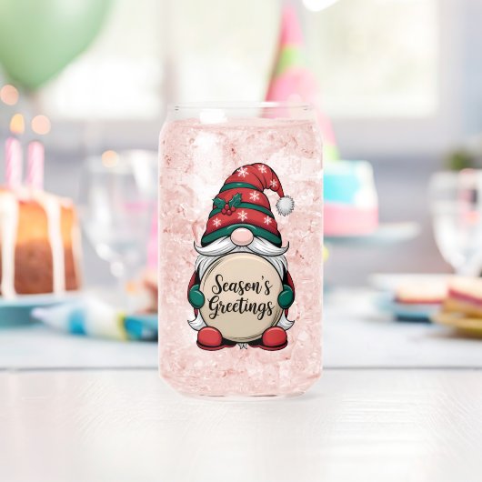 Christmas Gnome Season's Greetings  ガラス缶 (インサイチュ (バースデー))