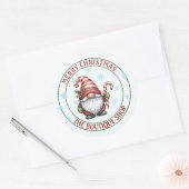 Christmas Gnome Sticker | Editable Text Label ラウンドシール (封筒)