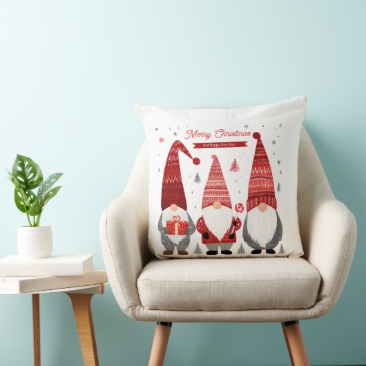 Christmas Gnome Throw Pillow クッション (椅子)