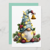 Christmas Gnome - Whimsical Gnome with Lights シーズンカード (正面/裏面)